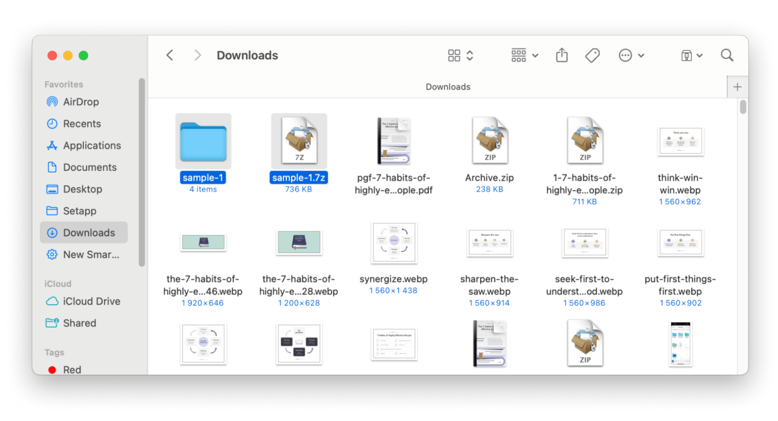 7z files unzipped with archive utility in finder